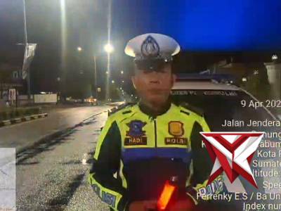 Live report Personil Piket 10.50 Sat Lantas Polres Prabumulih melaksanakan keg Blue Light Patrol