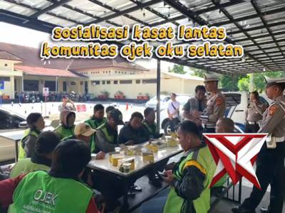 SOSIALISASI KASAT LANTAS BERSAMA KOMUNITAS OJEK OKU SELATAN - PoliceTube