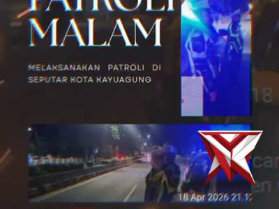 SAT LANTAS POLRES OKI MELAKSANAKAN GIAT PATROLI MALAM