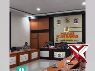 Polres Musi Rawas melaksanakan zoom meting anev  tranformasi polri dan quick queen Polri