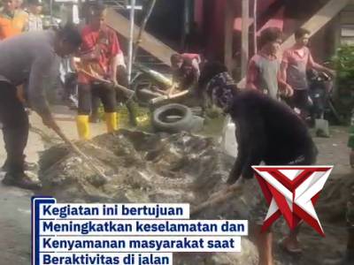Program belida Polda Sumsel polres Muba melaksanakan giat penutupan jalan berlubang ???? - PoliceTube