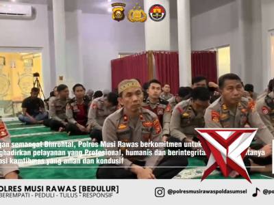 Selaraskan Program Kapolda Sumsel, Polres Musi Rawas Bentuk Personel Berakhlak Lewat Binrohtal