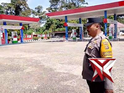 giat anggota polsek kikim tengah patroli kryd dan cek debit air