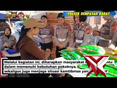 Bhabinkamtibmas Polsek Denpasar Barat Hadiri Penyaluran Beras SPHP Di Pasar Badung