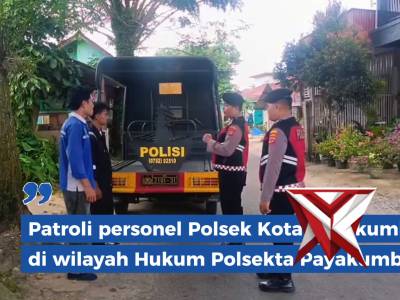 Patroli Personel Polsek Kota Payakumbuh Merupakan kegiatan rutin atau insidental yang dilakukan oleh - PoliceTube