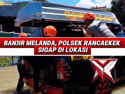 POLSEK RANCAEKEK SIGAP MEMBANTU WARGA YANG TERKENA MUSIBAH BANJIR