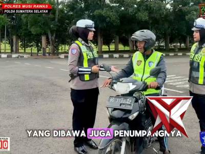 SRIKANDI SATLANTAS POLRES MUSI RAWAS MENGHIMBAU OJEK MUSI RAWAS UNTUK MENGIKUTI ATURAN LALULINTAS