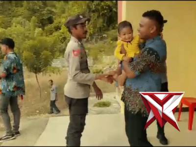 Personil polsek wetar melaksanakan pengamanan ibadah minggu