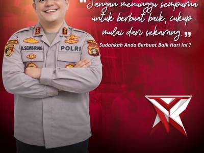 Jangan menunggu sempurna untuk berbuat baik, cukup mulai dari sekarang. - PoliceTube