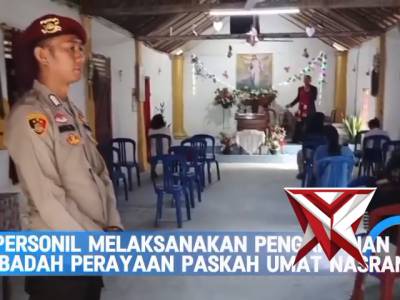 Polsek Mesuji laksanakan pengamanan digereja