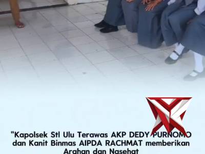 Kapolsek Stl Ulu Terawas AKP DEDY PURNOMO dan Kanit Binmas Polsek Stl Ulu Terawas AIPDA RACHMAT mela