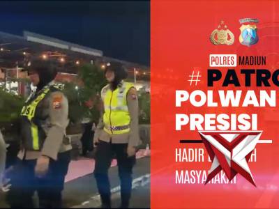 Hadir di Tengah Keramaian, Patroli Polwan Presisi Polres Madiun Beri Rasa Aman