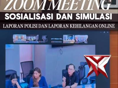 Polres Musi Rawas ikuti Zoom Meeting Sosialisasi dan Simulasi  (LP) serta Laporan Kehilangan  Online