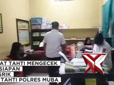 KASAT TAHTI MENGECEK PERSIAPAN WASRIK SAT TAHTI POLRES MUBA