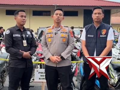 Kegiatan konfrensi pers curanmor yang ada di polda sumsel
