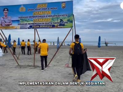 Polda Bengkulu dan Forkopimda Kota Gelar GEMPAR Bersih-Bersih Pantai Zakat