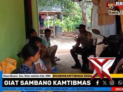Bhabinkamtibmas desa abusur polsek kisar laksanakan giat sambang kamtibmas
