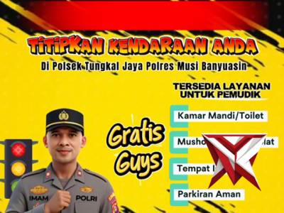 Polsek Tungkal Jaya menyediakan rest area bagi pemudik