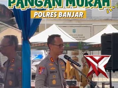 Polres Banjar Gelar Gerakan Pangan Murah, Jaga Stabilitas Harga Jelang Lebaran - PoliceTube