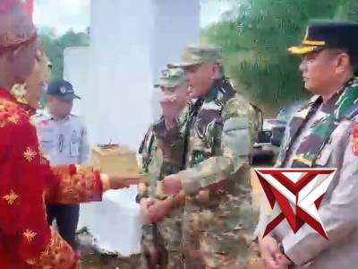 Kapolres Sarolangun Hadiri Acara Pembukaan TMMD (TNI Manunggal Membangun Desa)