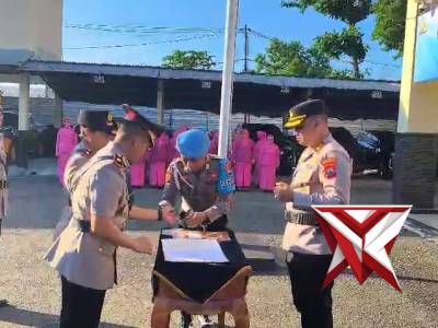 Upacara Sertijab dan Kenal Pamit Pejabat Utama Polres Rembang