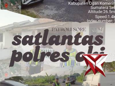 Giat Personel Satlantas Polres OKI, melaksanakan Patroli Sore di Seputaran Kota Kayuagung Kab OKI