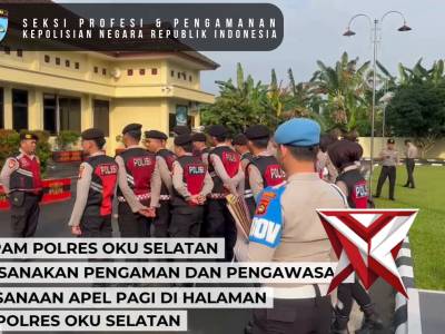 Pamwas pelaksanaan Apel Pagi Polres OKU Selatan