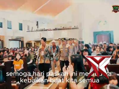 Kapolda Sumsel IJP Sandi Nugroho meninjau langsung pengamanan puncak perayaan Paskah 2026 di Plg