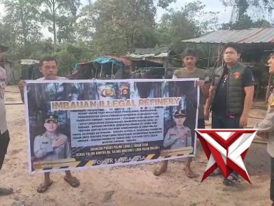 Imbauan larangan illegal drilling polsek sanga desa polres muba
