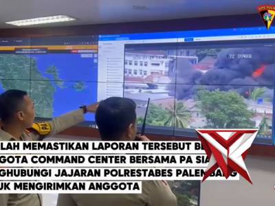 Respon Cepat Call center 110 Polda Sumsel Menindaklanjuti Laporan Masyarakat Ttg adanya Musibah Keba