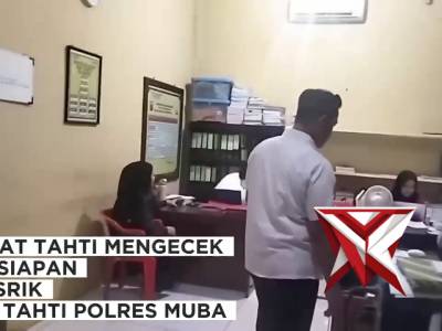 Kasat tahti cek persiapan Wasrik Sat Tahti Polres Muba??????