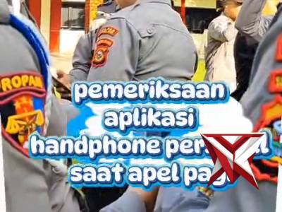POLDA SUMSEL~giat pemeriksaan aplikasi pada handphone personel Polres Muara Enim oleh Seksi Propam