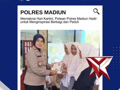 Wujud Kepedulian Polri, Polwan Polres Madiun Gelar Bakti Sosial di Hari Kartini