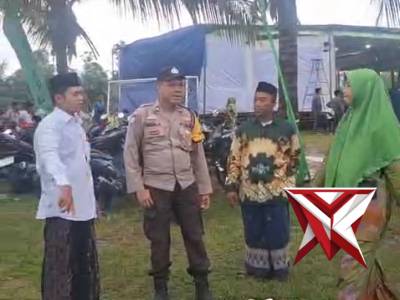 Polsek Gelumbang Pastikan Kelancaran Harlah Muslimat NU ke-80 di Desa Putak.