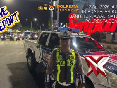 *Satlantas Polresta Bengkulu Laksanakan Patroli Blue Light, Antisipasi Gangguan Kamseltibcar Lantas*