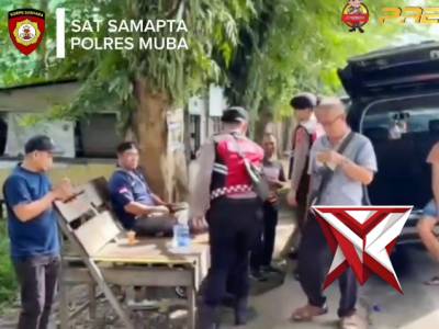 Sat Samapta Polres Muba Laksanakan Patroli Jalan Kaki
