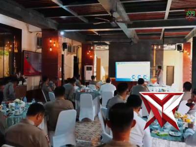 Kapolda Sumsel Irjen Pol. Dr. Sandi Nugroho, S.I.K., S.H., M.Hum. memimpin evaluasi penguatan SDM