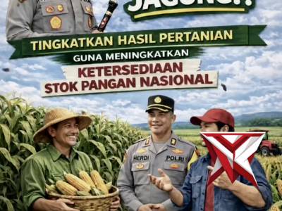 Kegiatan Polsek Purwodadi Polres Musi Rawas melakukan pengecekan lahan jagung
