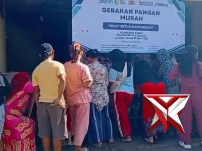 10 Ton beras Ludes dalam sehari .gerakan Pangan Murah Polsek Jayaloka Polres Mura - PoliceTube