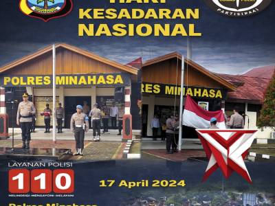Upacara Hari Kesadaran Nasional, Kapolres Minahasa Pimpin Langsung dan Berikan Arahan Personel