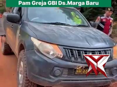 Berikan Rasa Aman, Personel Polsek Muara Lakitan Amankan Ibadah Jumat Agung di GBI Marga Ba