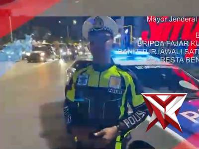 *Patroli Blue Light Satlantas Polresta Bengkulu Jaga Kelancaran Lalu Lintas Malam Hari*