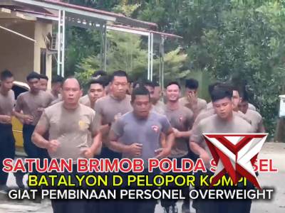 GIAT PEMBINAAN PERSONEL OVERWEIGHT SATBRIMOB POLDA SUMSEL BATALYON D PELOPOR KOMPI 1