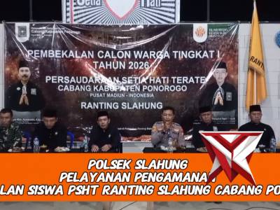 Polsek Slahung Polres Ponorogo Pelayanan Pengamanan Pembekalan Siswa PSHT Ranting Slahung