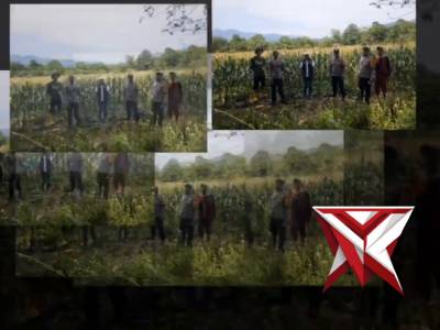 Giat Bhabinkamtibmas Polsek Semendo  melaksanakan pengecekan lahan ketahanan pangan di Desa Pagar Ag
