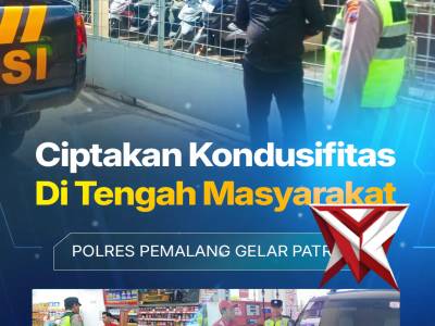 Patroli Kewilayahan Polres Pemalang guna menciptakan kondusifitas di tengah masyarakat.