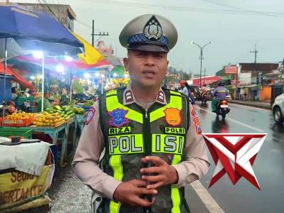 Aiptu Riza Live Report pada titik kemacetan di Wilayah Polsek Lawang
