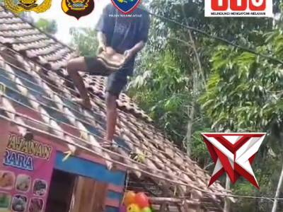 AB 15. Bhabinkamtibmas Dampingi Survey Bedah Rumah HUT Bhayangkara