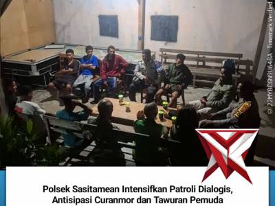 Polsek Sasitamean Intensifkan Patroli Dialogis, Antisipasi Curanmor dan Tawuran Pemuda