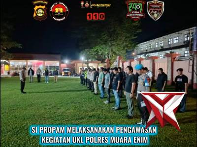 Sipropam Polres Muara Enim melaksanakan pengawasan apel UKL